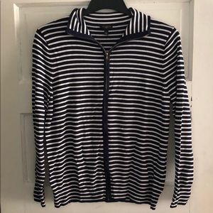 Talbots navy and white striped sweater size LP